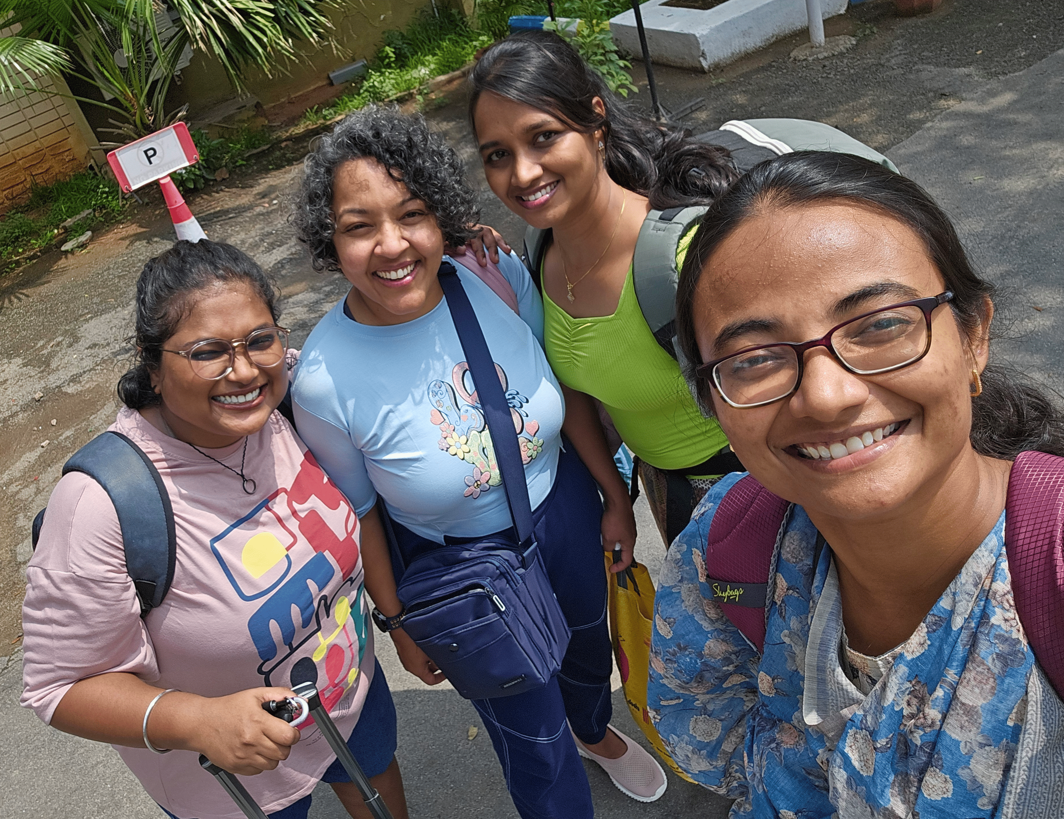 Family members supporting each other